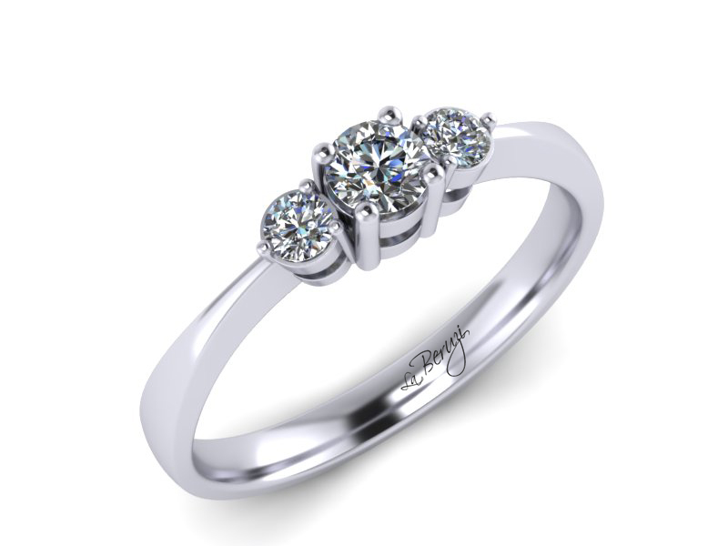 Inel de logodna din aur alb 14K cu diamant de 0,21 ct - MDA018d V2 LA Beruzi