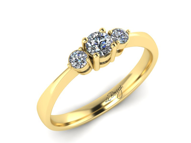 Inel de logodna din aur galben 14K cu diamante de 0,24 ct - MDA018d V3 LA Beruzi