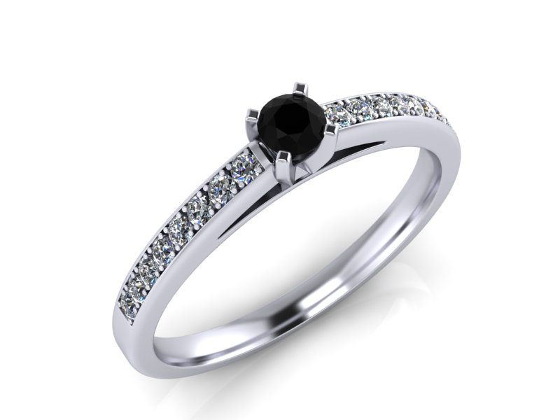 Inel de logodna din aur alb 14K cu diamant de 0,22 ct - MDA059d LA Beruzi