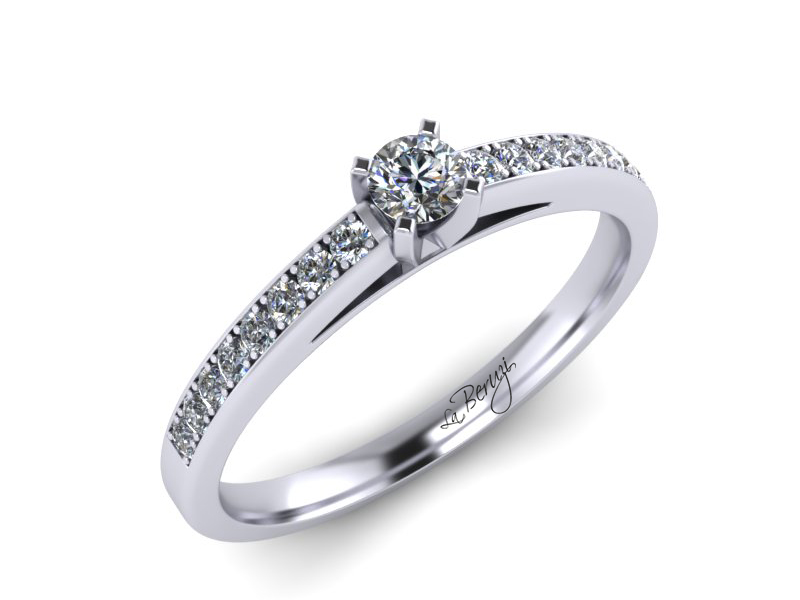 Inel de logodna din aur alb 14K cu diamant de 0,27 ct - MDA059d v2 LA Beruzi