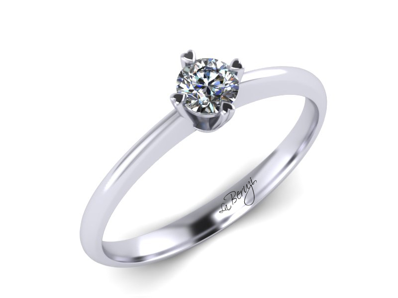 Inel de logodna din aur alb 14K cu diamant de 0,25 ct - MDA061d V2 LA Beruzi