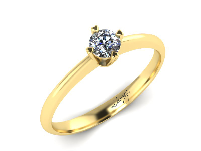 Inel de logodna din aur galben 14K cu diamant de 0,30 ct - MDA061d V3 LA Beruzi