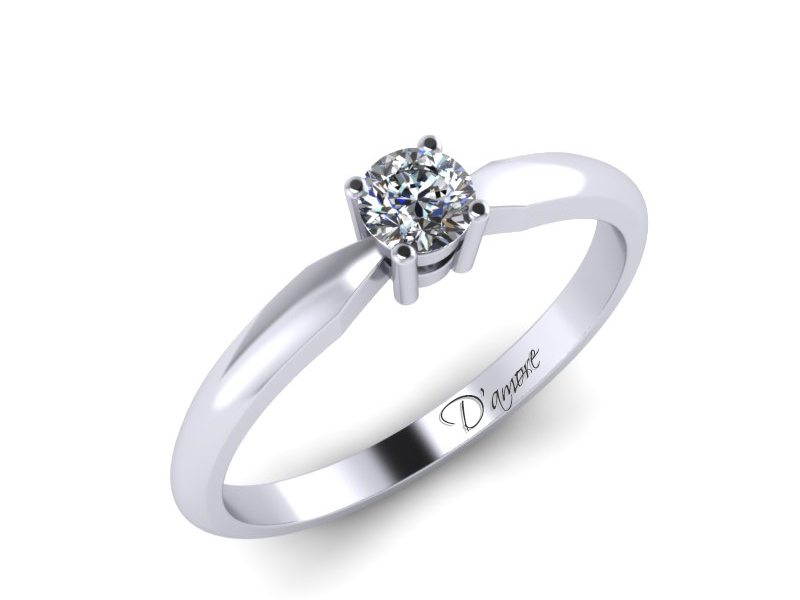 Inel de logodna din aur alb 14K cu diamant de 0,20 ct - MDA025 V2