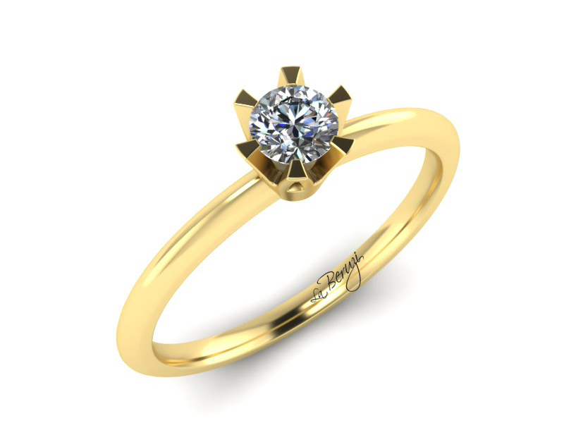 Inel de logodna din aur alb 14K cu diamant de 0,30 ct - MDA 069 V2 LA Beruzi