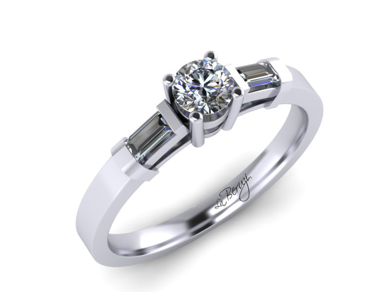 Inel de logodna din aur alb 14K cu diamante de 0,21 ct - MDA067 V1