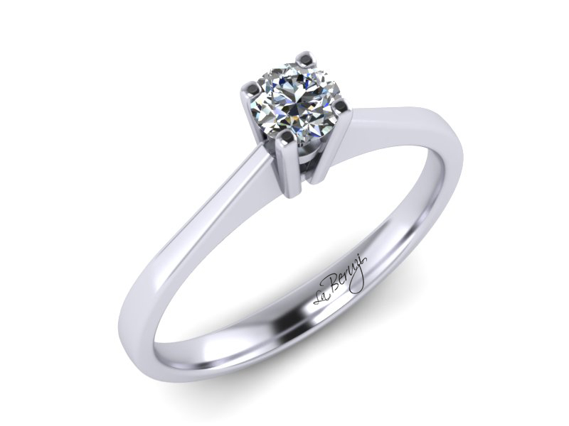 Inel de logodna din aur alb 14K cu Diamant - MDA001d V2