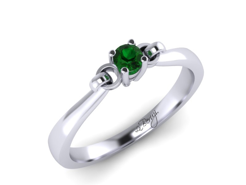 Inel de logodna din aur alb 14K cu diamante de 0,16 ct - MDA022