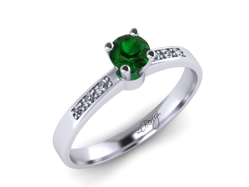 Inel de logodna din aur alb 14K cu diamante de 0,16 ct - MDZ054d