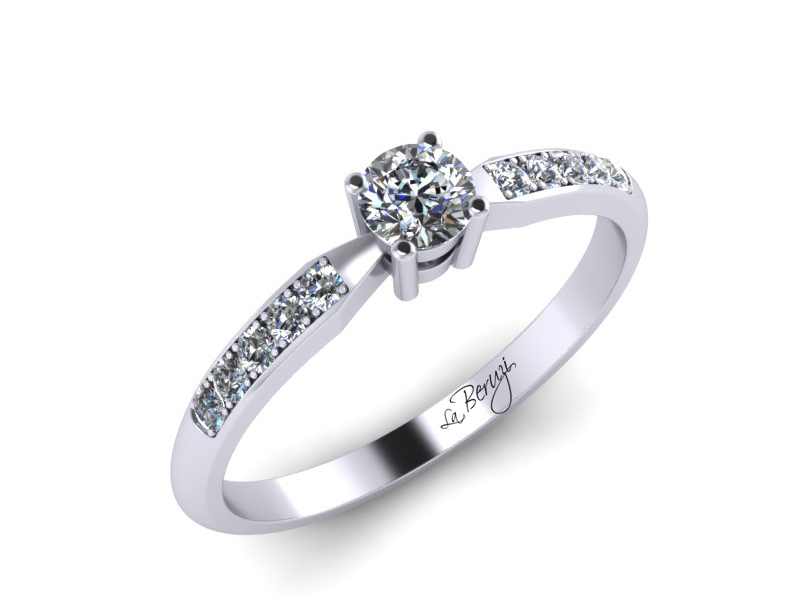 Inel de logodna din aur alb 14K cu diamante de 0,27 ct - MDA046 V1