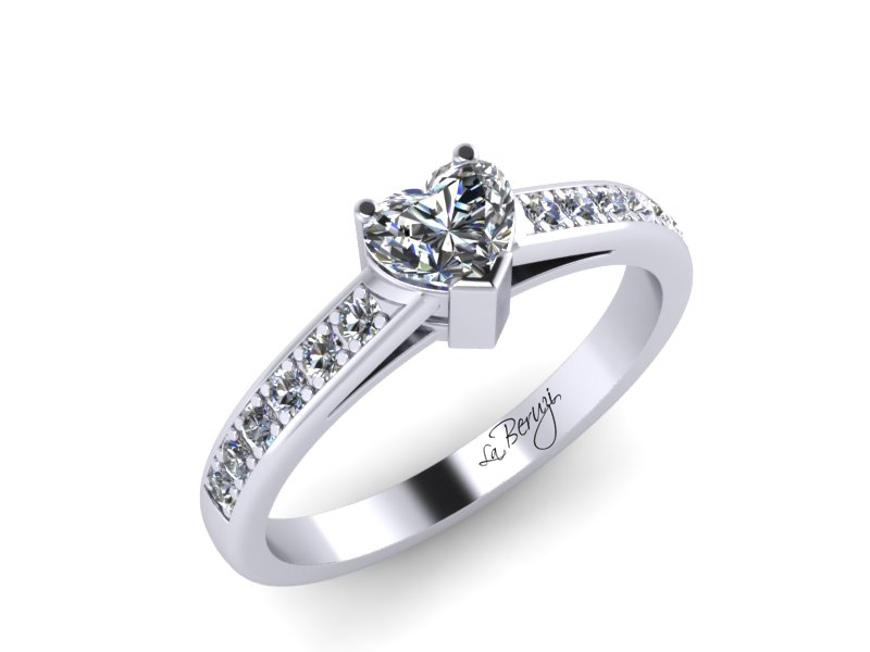 Inel de logodna din aur alb 14K cu diamante de 0,15 ct - MDA005