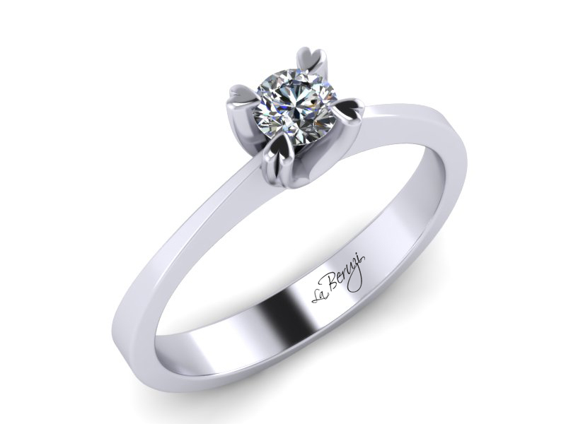 Inel de logodna din aur alb 14K cu diamant de 0,15 ct - MDA007 V1