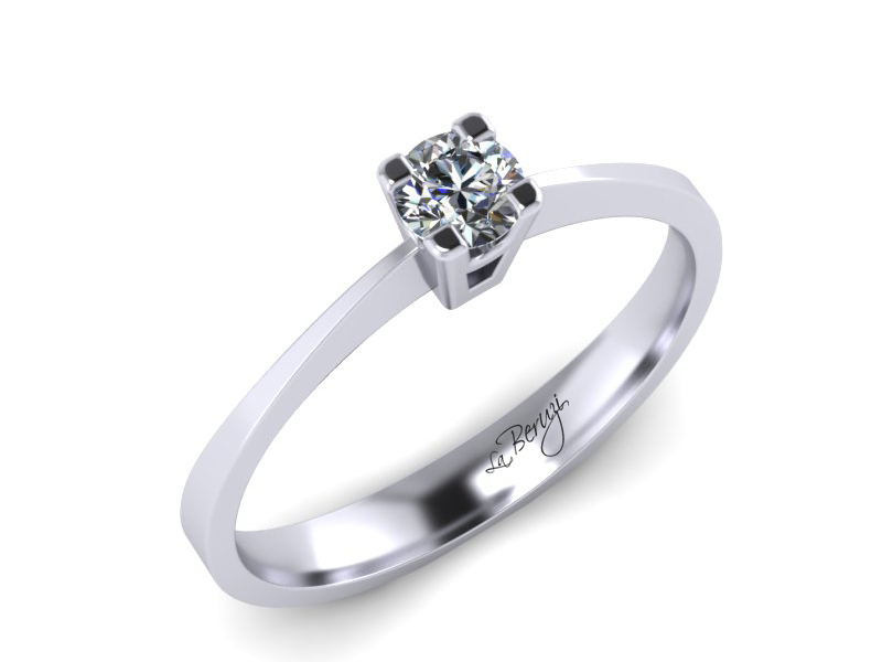 Inel de logodna din aur alb 14K cu diamant de 0,10 ct - MDA009