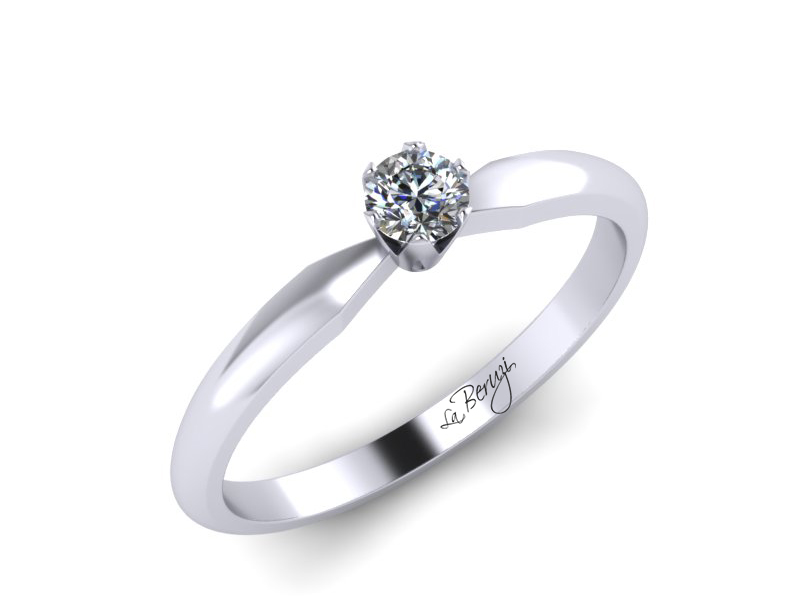 Inel de logodna din aur alb 14K cu diamant de 0,10 ct - MDA042 V1