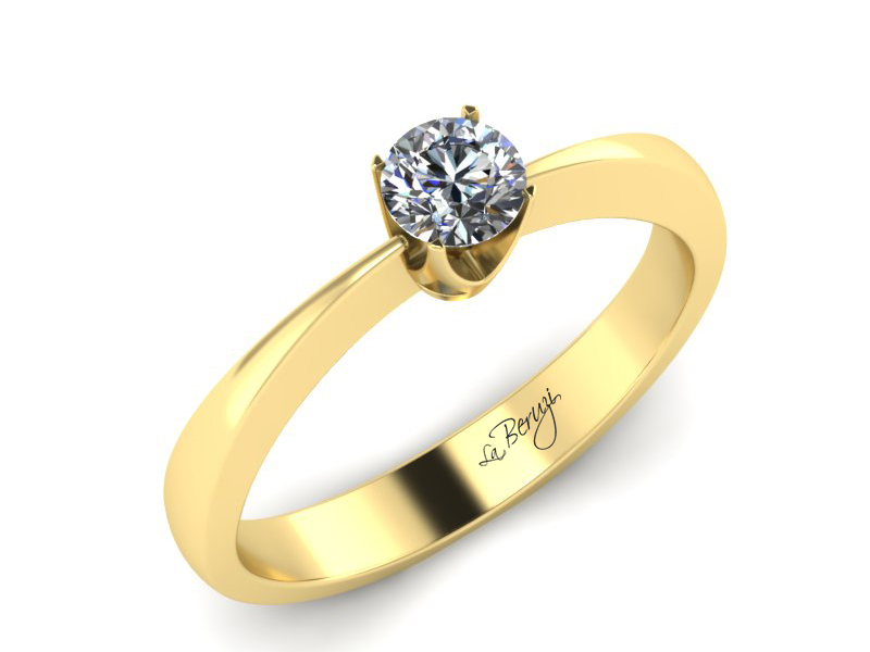 Inel de logodna din aur galben 14K cu diamant de 0,20 ct - MDA010 V3