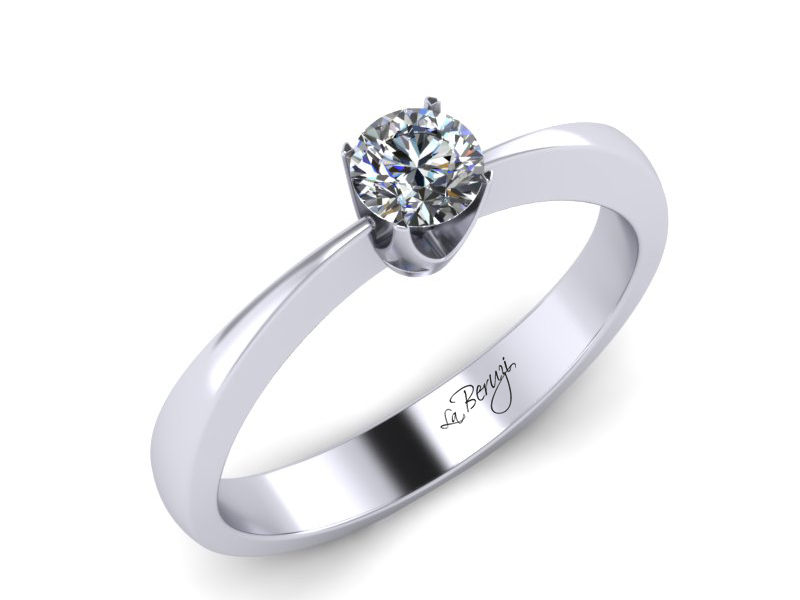 Inel de logodna din aur alb 14K cu diamant de 0,15 ct - MDA010 V2