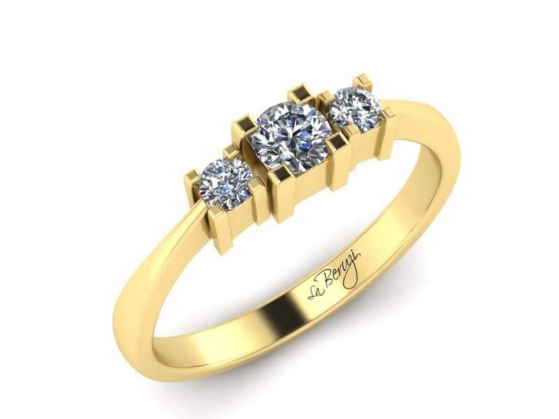 Inel de logodna din aur galben 14K cu diamante de 0,23 ct  - MDA013 V3