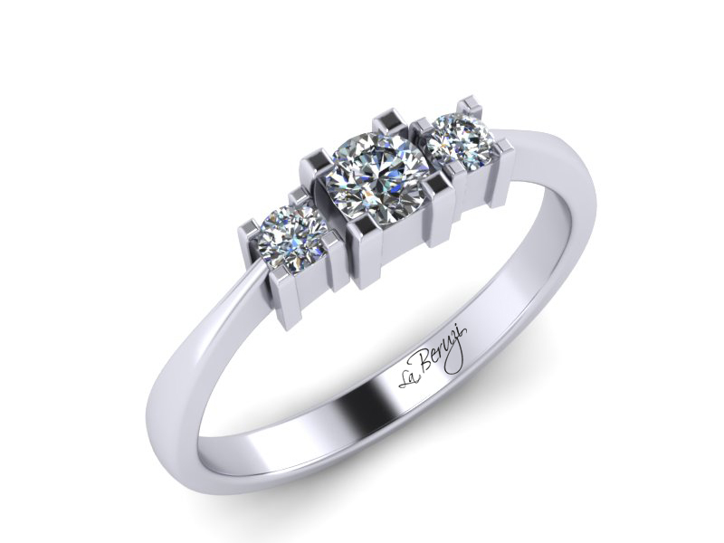 Inel de logodna din aur alb 14K cu diamante de 0,20 ct  - MDA013 V2