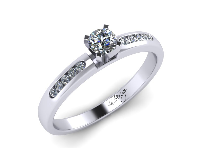 Inel de logodna din aur alb 14K cu diamante de 0,25 ct - MDA014 V2