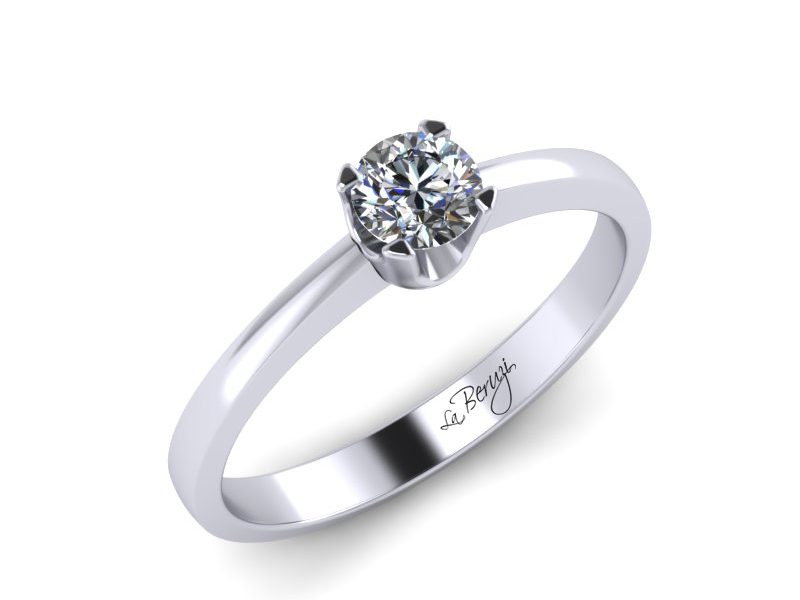 Inel de logodna din aur alb 14K cu diamant de 0,12 ct - MDA025