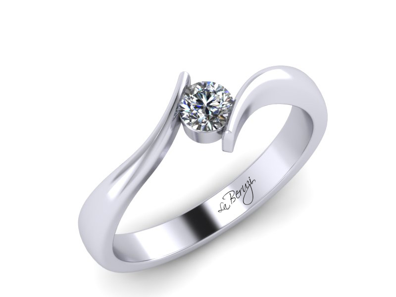 Inel de logodna din aur alb 14K cu diamant de 0,15 ct - MDA029 V2