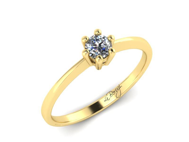 Inel de logodna din aur galben 14K cu diamant de 0,20 ct - MDA040 V3
