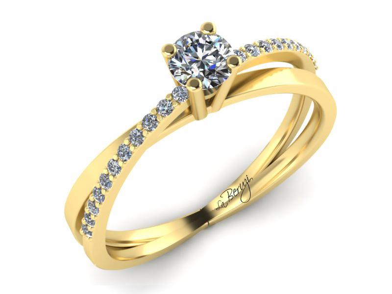 Inel de logodna din aur galben 14K cu diamante 0,30 ct - MDA016 V3