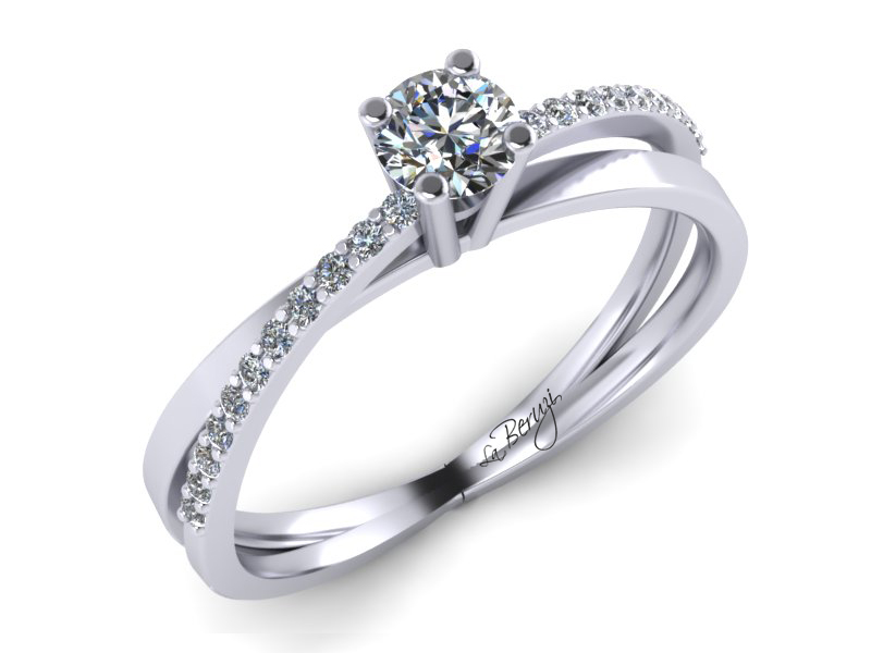 Inel de logodna din aur alb 14K cu diamante 0,45 ct - MDA016 V2