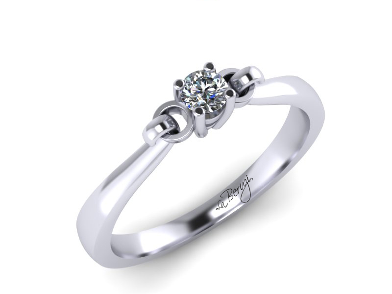 Inel de logodna din aur alb 14K cu diamant de 0,15 ct - MDA019