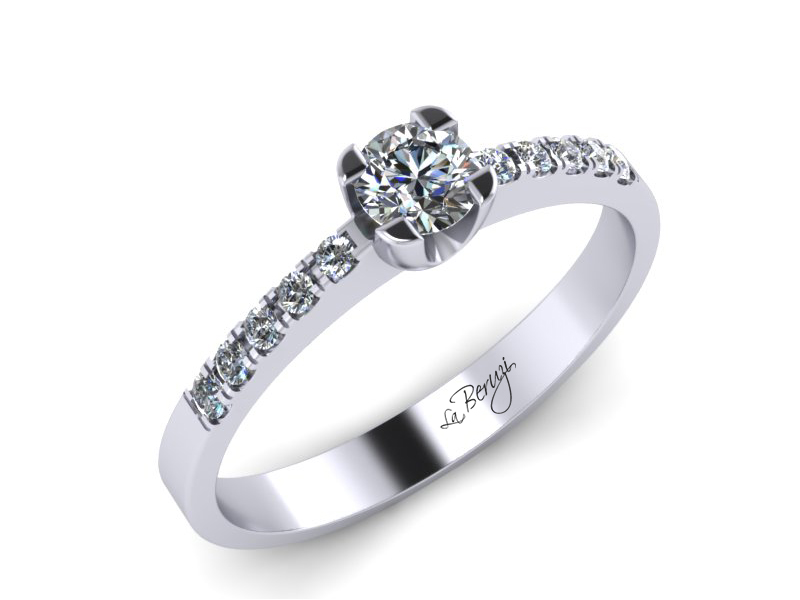 Inel de logodna din aur alb 14K cu diamante de 0,27 ct - MDA002 V2