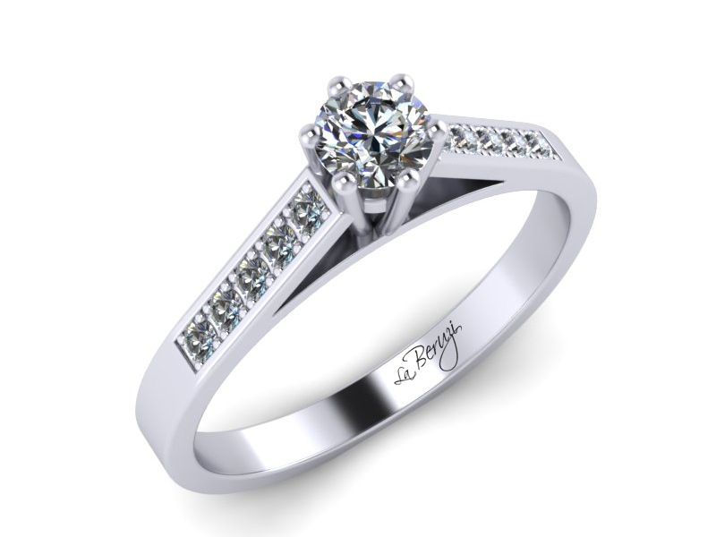 Inel de logodna din aur alb 14K cu diamante de 0,24 ct  - MDA026 V1