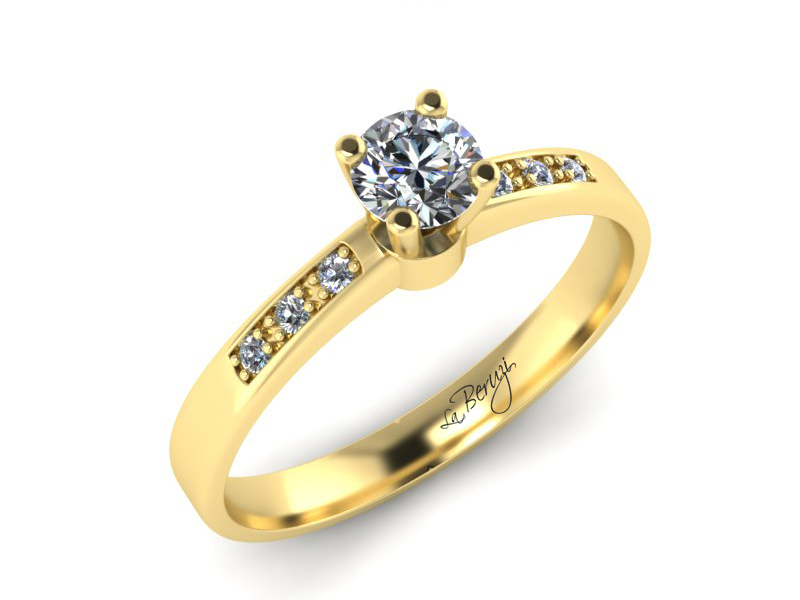 Inel de logodna din aur Galben 14K cu diamante de 0,23 ct - MDA022 V3