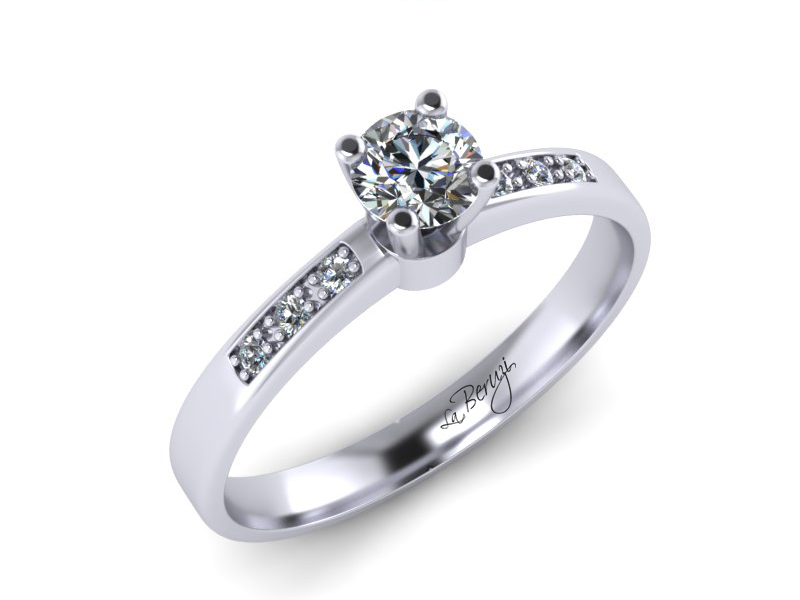 Inel de logodna din aur alb 14K cu diamante de 0,20 ct - MDA022 V2