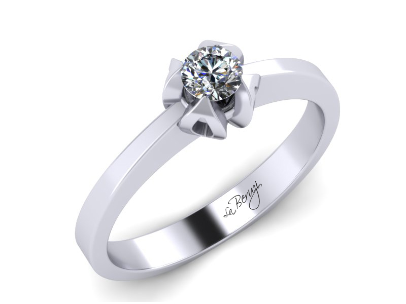 Inel de logodna din aur alb 14K cu diamant de 0,15 ct - MDA003 V1