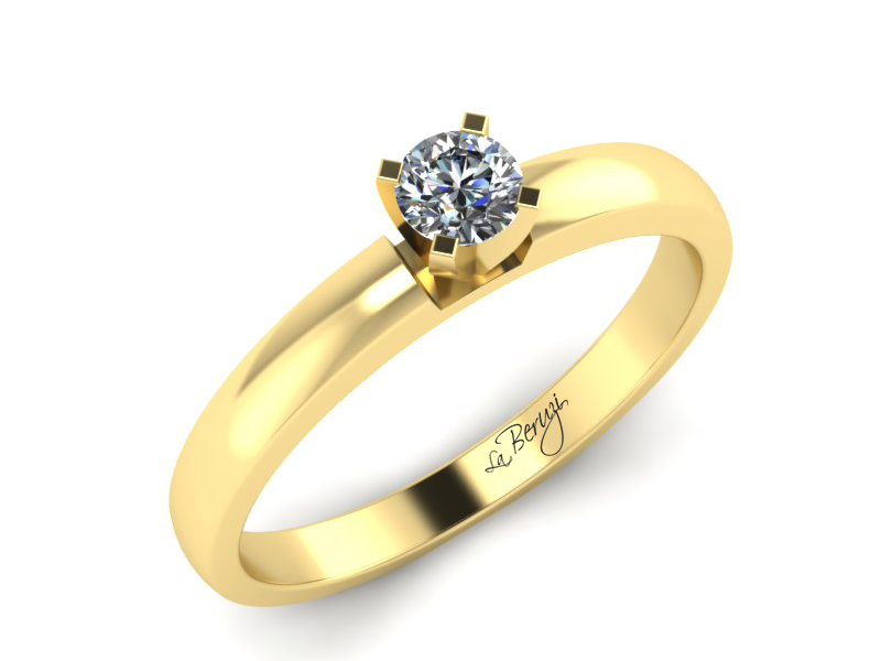 Inel de logodna din aur alb 14K cu diamant de 0,15 ct - MDA041 V3
