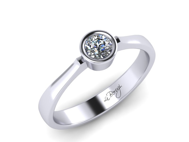 Inel de logodna din aur alb 14K cu Diamant de 0,10 ct - MDA044