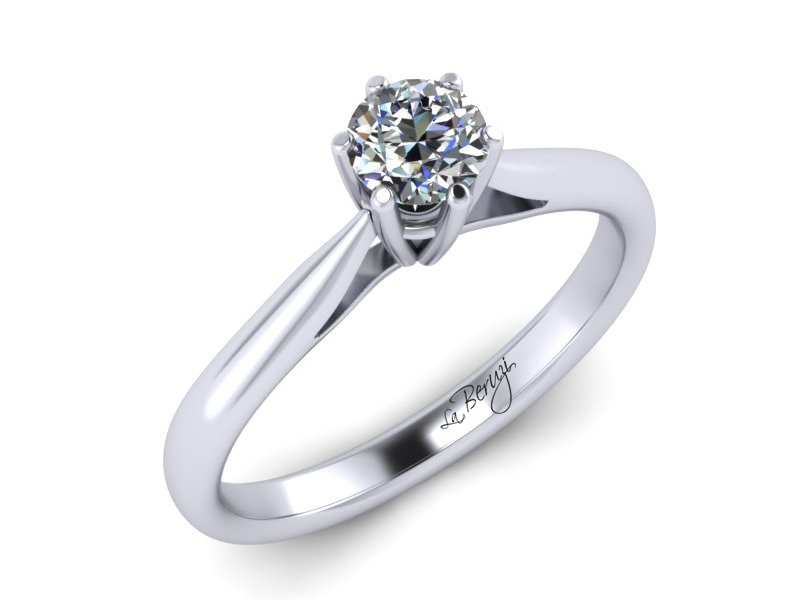 Inel de logodna din aur alb 14K cu diamant de 0,15 ct - MDA023