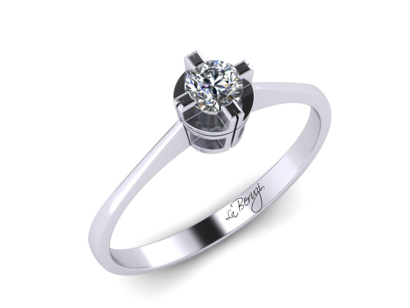 Inel de logodna aur alb 14K 1 x diamant de 0,20 ct MDA004 V1