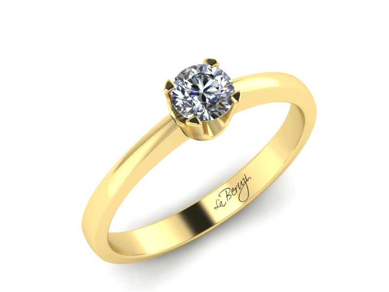 Inel de logodna din aur galben 14K cu diamant de 0,10 ct - MDA025 V3
