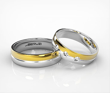 Verighete din aur de 14k alb si galben SS 140