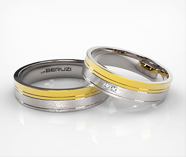 Verighete din aur de 14k alb si galben SS 034v