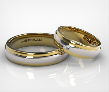 Verighete din aur de 14k alb si galben SS 001v