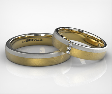 Verighete din aur de 14k alb si roz SS 021