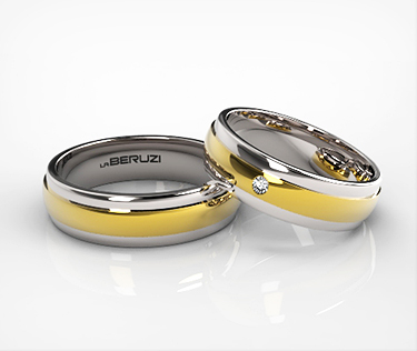 Verighete din aur de 14k alb si galben SS 001v