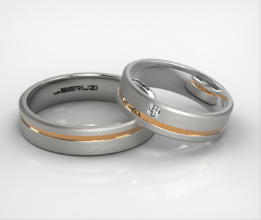 Verighete din aur alb si roz de 14 k