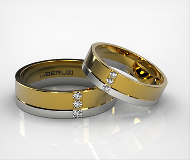 Verighete din aur de 14k alb si galben SS 187