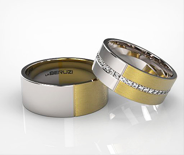 Verighete din aur de 14k alb si galben SS 126
