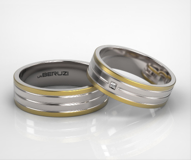 Verighete din aur de 14k alb si galben SS 152v