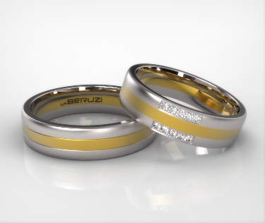 Verighete din aur de 14k alb si galben SS 032