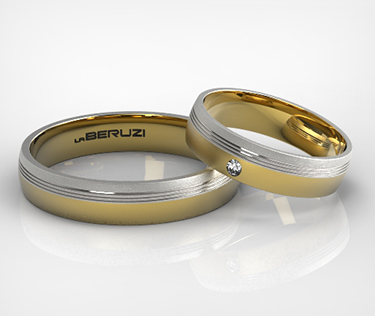 Verighete din aur de 14k alb si roz SS 022