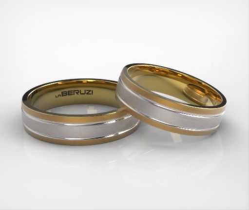Verighete din aur 14k alb si galben SS 067